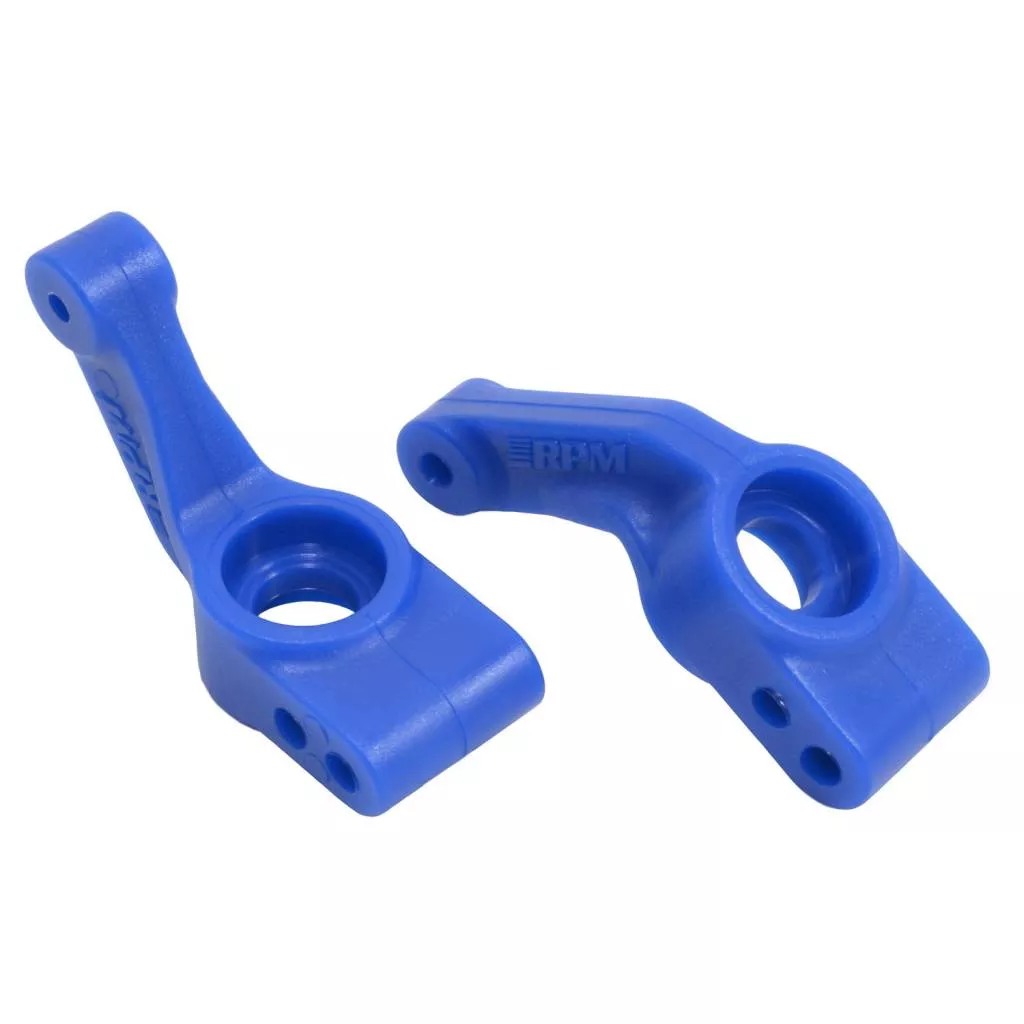 RPM80385Blue Rear Bearing Carriers Slash 2wd, e-Rustler, e-Stampede 2wd & Bandit (RPM R/C Products)