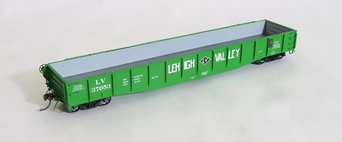 Tangent Scale Models 10931 HO Scale Bethlehem 70-Ton Riveted Gondola Lehigh Valley 1970 USRE Green LV