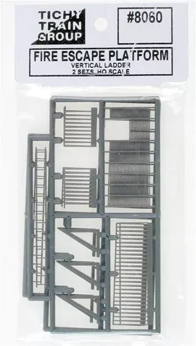 Tichy Train Group HO 8060 Fire Escape Platform with Vertical Ladder (2 sets)