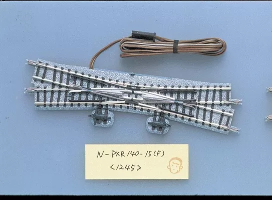 TomyTec Co LTD 1245 Remote Double-Slip Turnout (Points) N-PXR140-15 - Fine Track -- Right Hand w/5-1/2" 140mm Radius, 15 Degree Diverging Routes N Scale