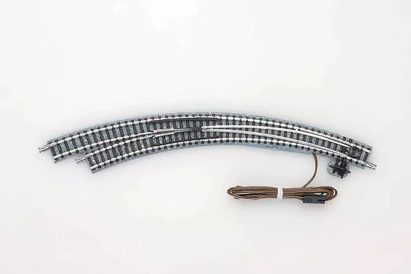 TomyTec Co LTD 1279 Remote Curved Turnout (Points) CPL317/280-45 - Fine Track -- Left-Hand - 12-1/2 & 11"317 & 280mm Radii, 45-Degree Curve Segment N Scale