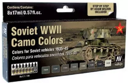 Vallejo 71188 17ml Bottle WWII Soviet Camo Vehicles Model Air Paint Set (8 Colors)