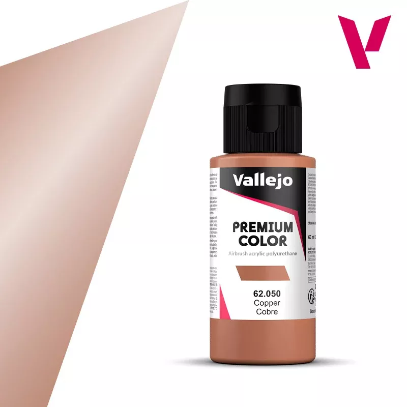 Vallejo Acrylic Paints 62050 Premium Color, Metallic Copper (60ml)
