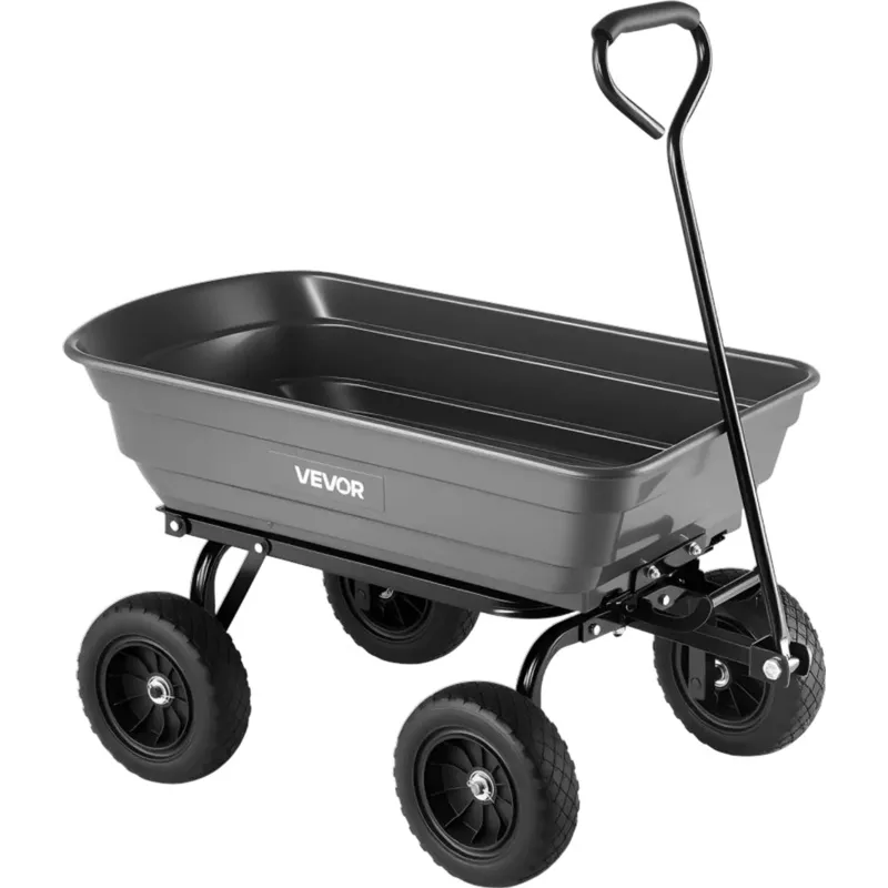 Vevor Garden Dump Cart 600 lbs Poly Quick-Dump Wagon New