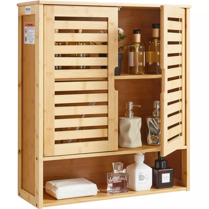 Vevor Medicine Cabinet Wall Mounted Bathroom Wall Cabinet with 2 Doors and Adjustable Shelf New