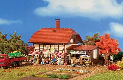 Vollmer 43951 HO Scale Organic Farm Shop – Kit (Organic Plastic) — Includes Stands, Umbrellas & More 6-1/8 x 4-5/16 x 4-1/4″15.5 x 11 x 10.8cm
