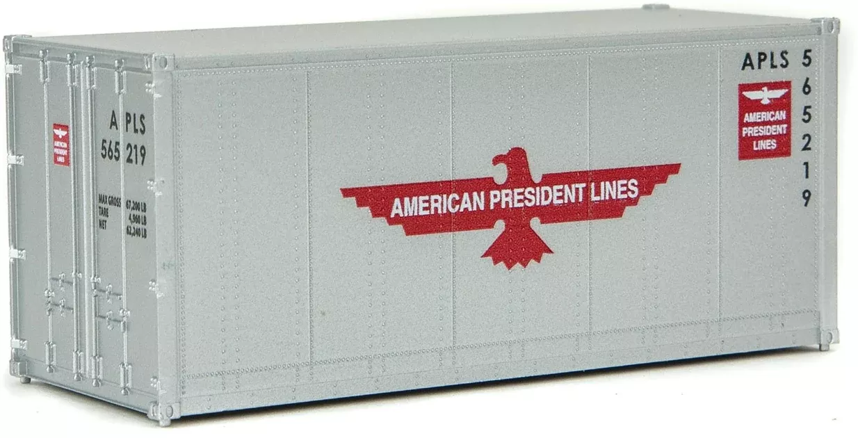Walthers SceneMaster 949-8651 HO Scale 20′ Smooth Container American Presidential Lines APLZ