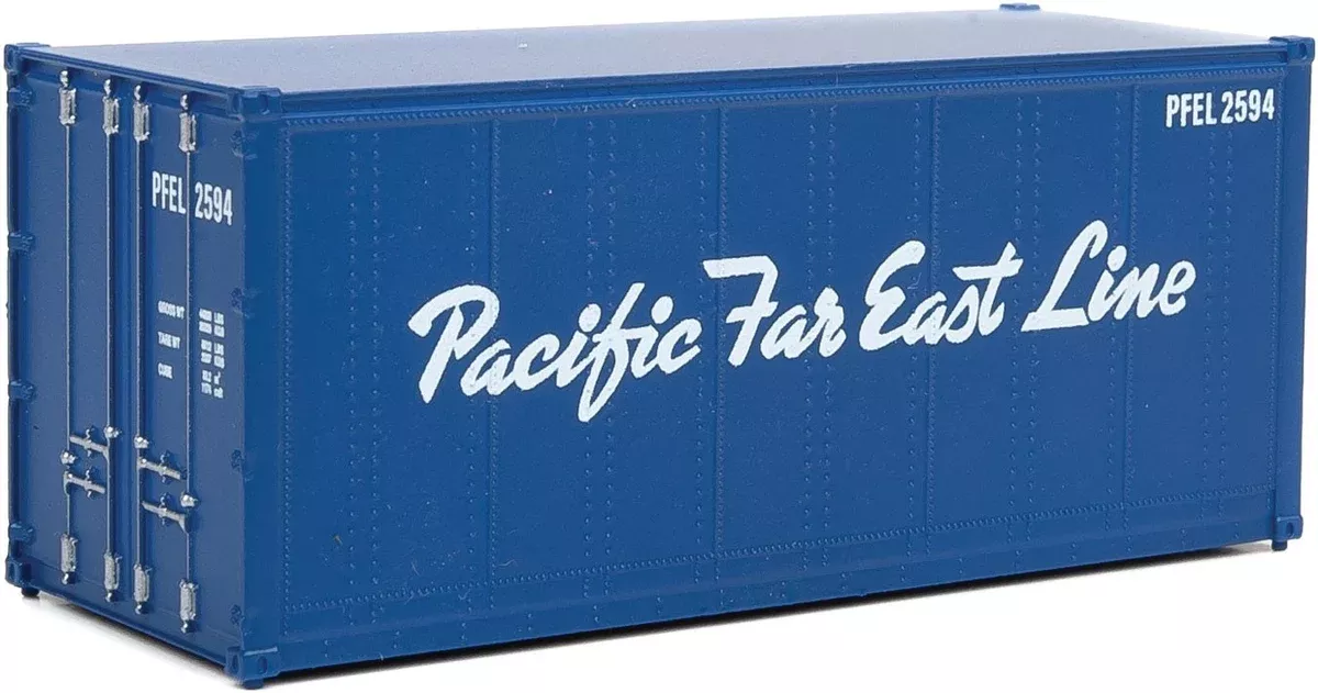 Walthers SceneMaster 949-8666 HO Scale 20′ Smooth Side Container Pacific Far East Line PFEL