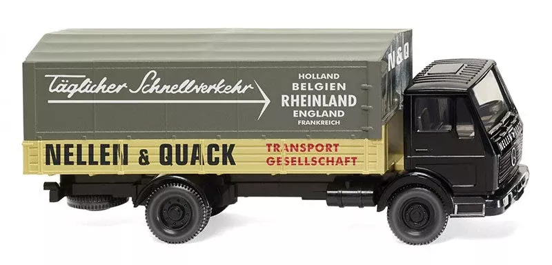 Wiking 043702 1/87 Scale Nellen and Quack - Mercedes-Benz NG Flatbed Truck
