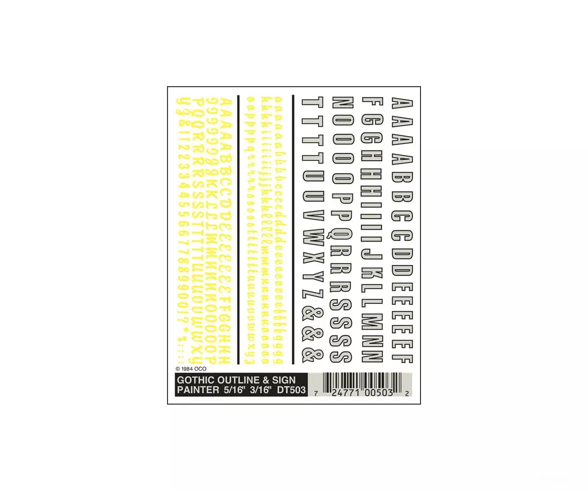 Woodland Scenics 503 Decal-Gothic Outline & Sign Painter
