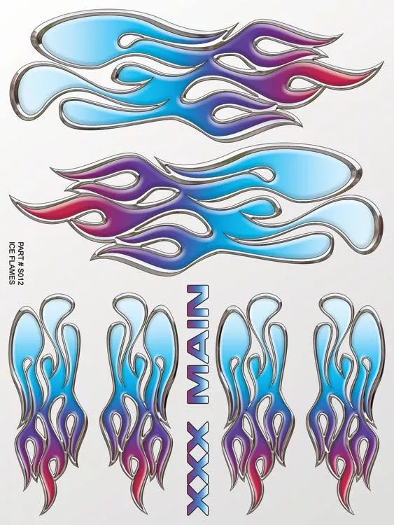XXXS012 Ice Flames Sticker Sheet (XXX Main)