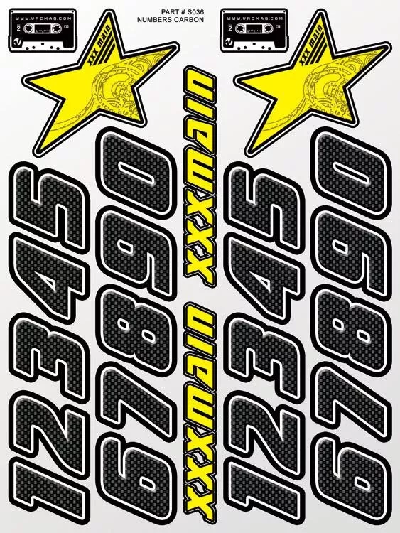 XXXS036Numbers Carbon Sticker Sheet (XXX Main)